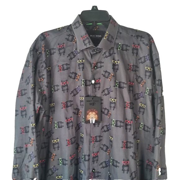 Maczoo Shirt Mens Size (5) XL Fabonacci Dogglass French Bull Dogs Sunglasses NEW - Picture 3 of 16